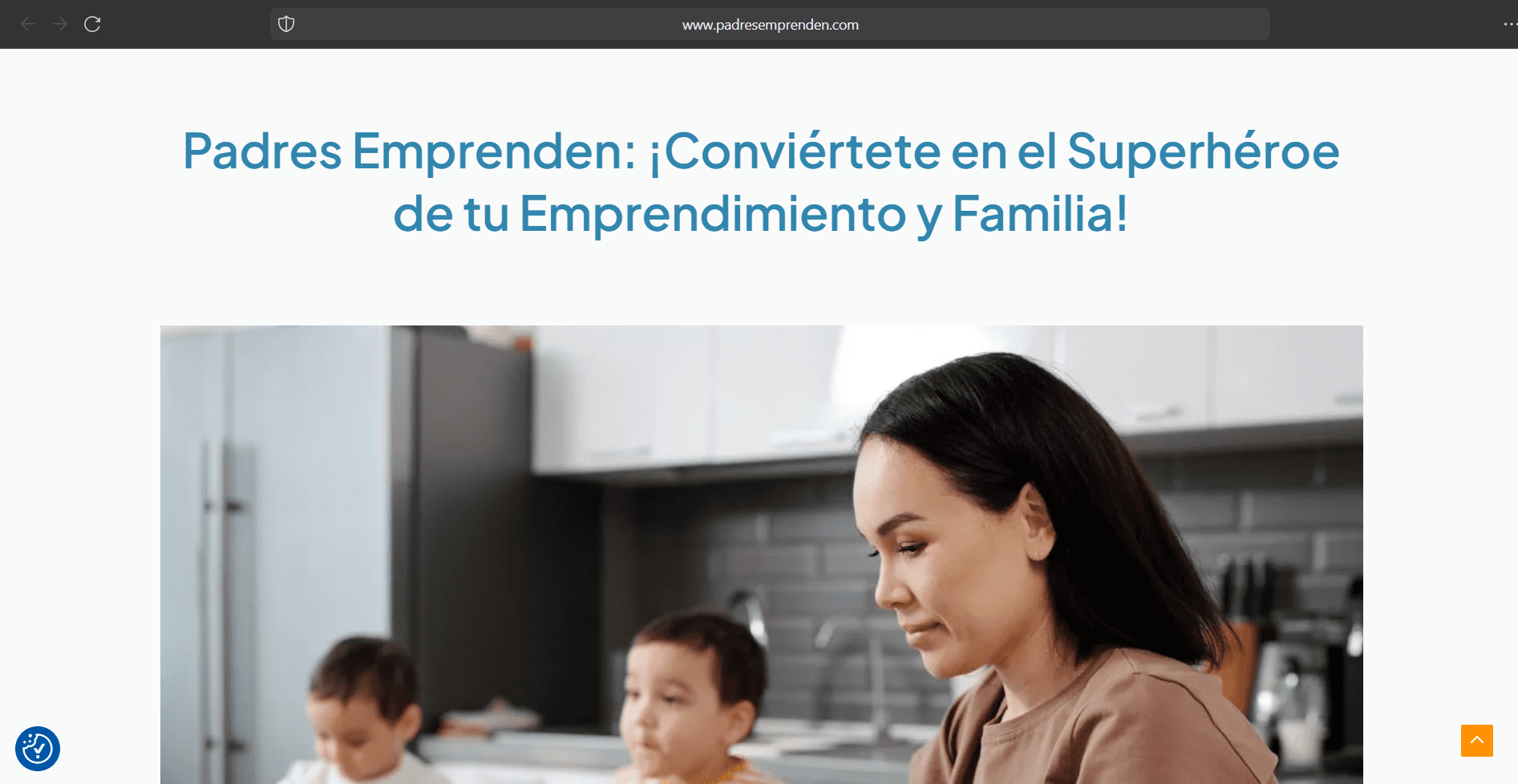 Captura de pantalla que muestra cómo se visualiza un sitio web en PC/Laptop