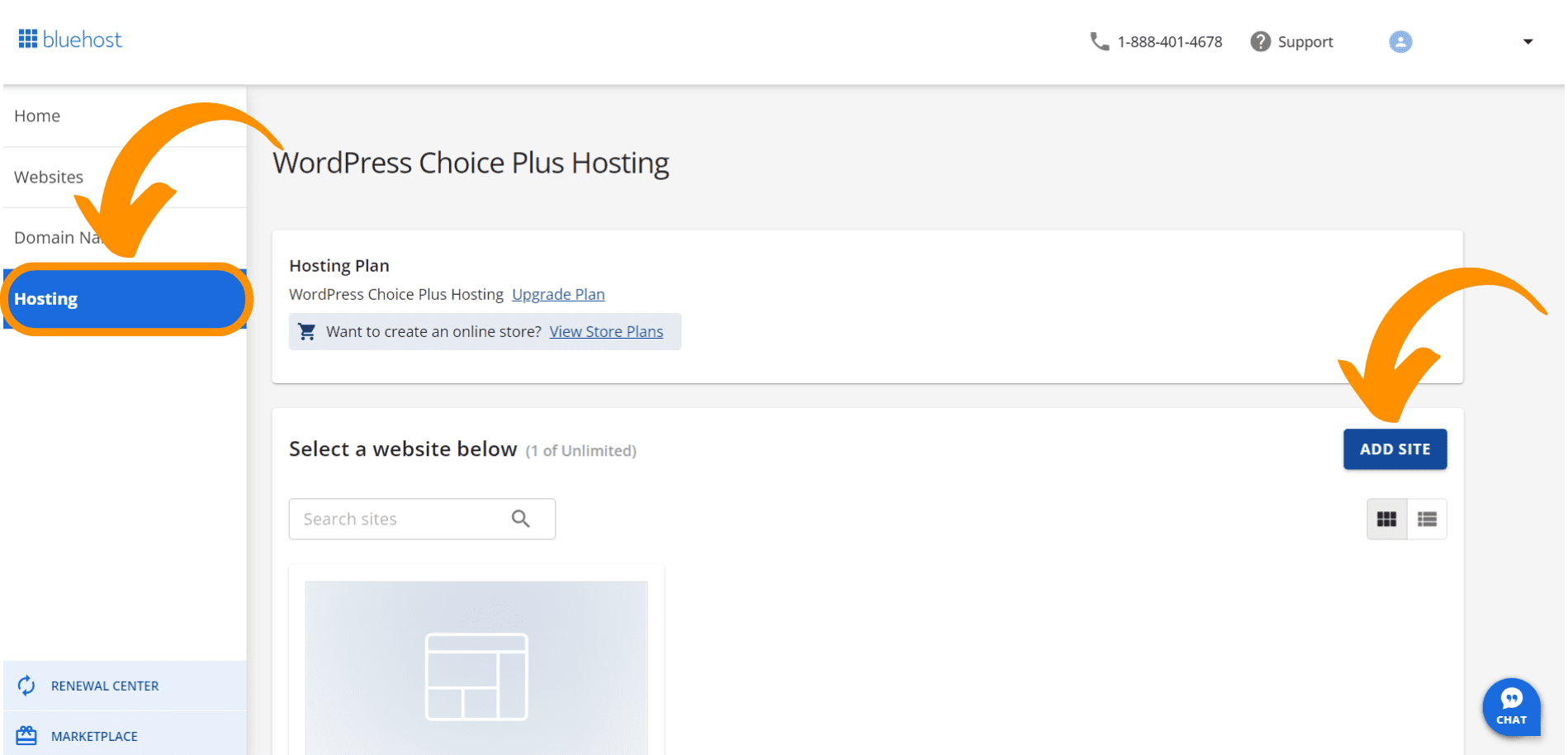 Captura de pantalla que muestra dónde ingresar en el panel de control de nuestro hosting para instalar WordPress.