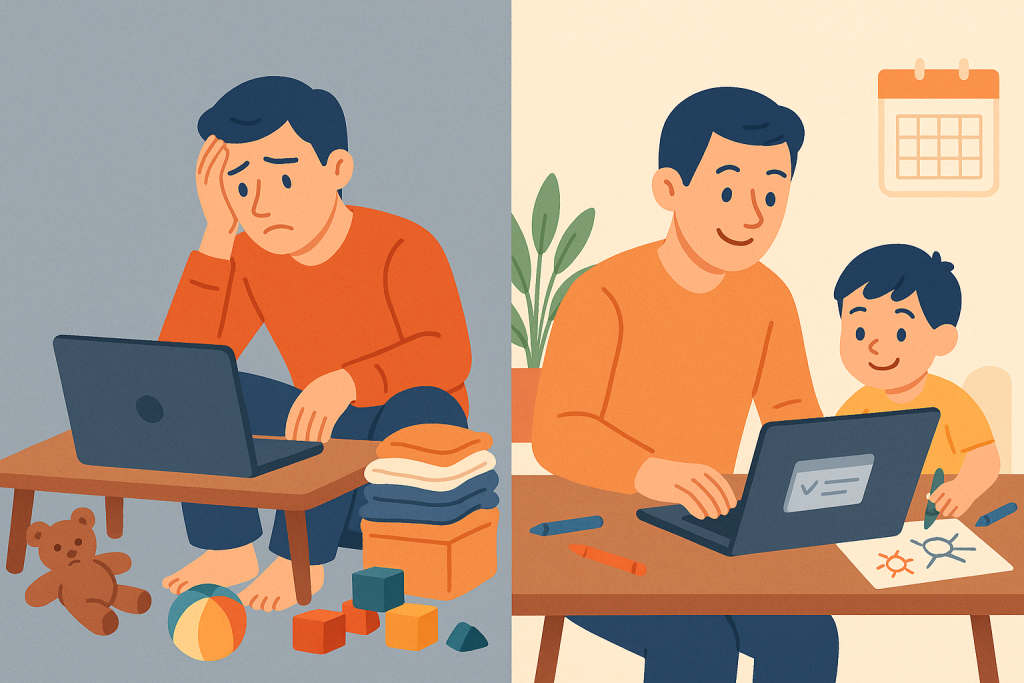 Un padre rompiendo el mito de que no se puede emprender desde casa con hijos.